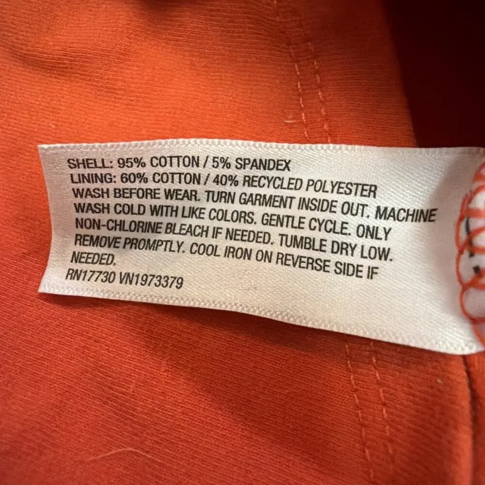 Art Class Round Neck Ruffled Front Short Sleeve Orange Girls 14 XL. NWT